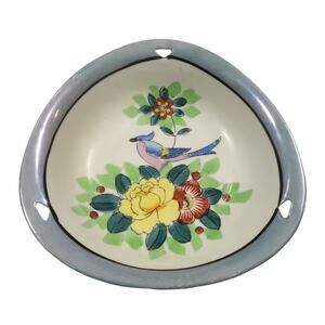 Vintage Japanese Lusterware floral pattern Dish Bowl Seiei & Co handpainted 6"